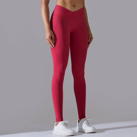 Legginsy sportowe z wysoki stanem i  marszczeniami