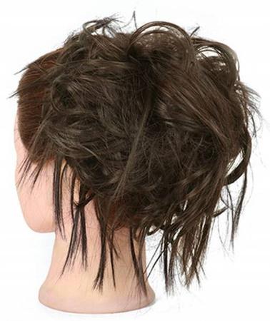 Doczepiany kok na gumce treska gęste włosy