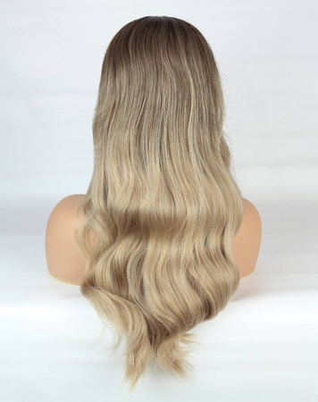 Peruka długa ombre blond brąz fale