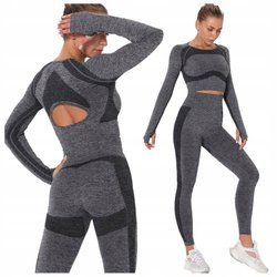 Komplet sportowy legginsy bezszwowe + top