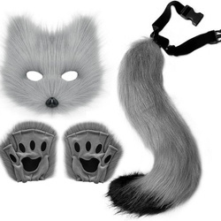 Przebranie lisa ogon pluszowa maska łapki na karnawał