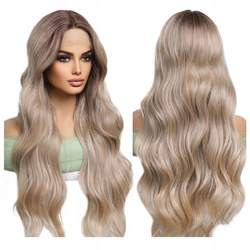 Peruka lace front długa blond fale