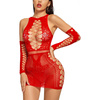 Bodystocking sukienka koronkowa z wycięciami