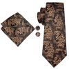 Żakardowy zestaw - krawat + poszetka + spinki