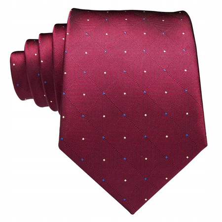 Żakardowy zestaw - krawat + poszetka + spinki