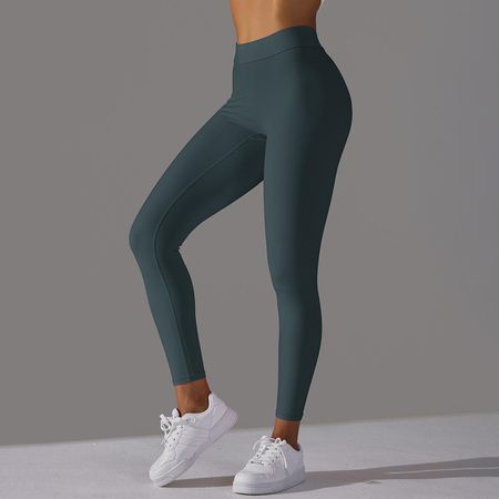 Legginsy sportowe z wysoki stanem i  marszczeniami