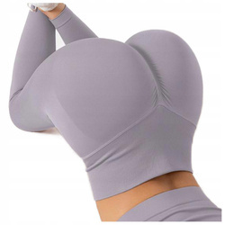 Legginsy sportowe z wysoki stanem i  marszczeniami