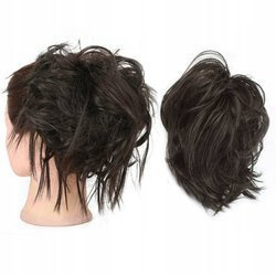 Doczepiany kok na gumce treska gęste włosy