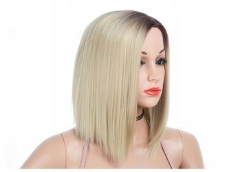 Peruka krótka ombre blond bob prosta