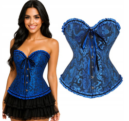 Gorset modelujący talię wiązanie niebieski