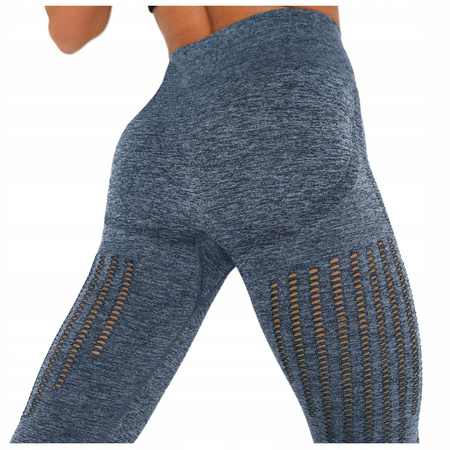 Legginsy sportowe siłownia fitness wysoki stan PUSHUP M