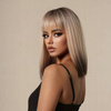 Peruka blond ombre krótkie proste włosy grzywka