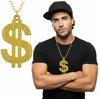 Złoty łańcuch dolar naszyjnik