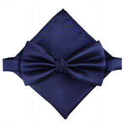 Zestaw mucha + poszetka - granatowa