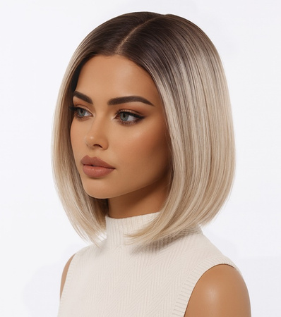 Peruka do ramion lace front blond prosta