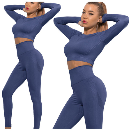 Komplet sportowy legginsy bezszwowe + top