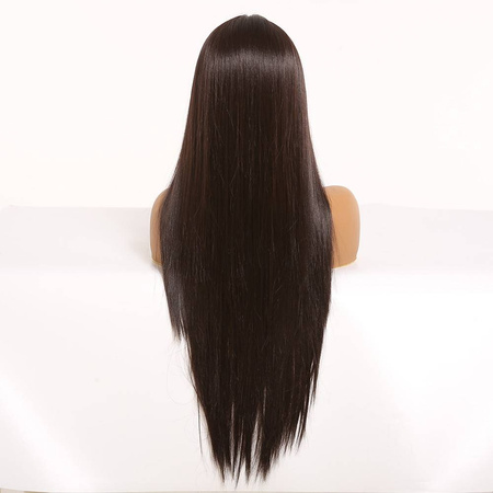 Peruka lace front długa brąz prosta