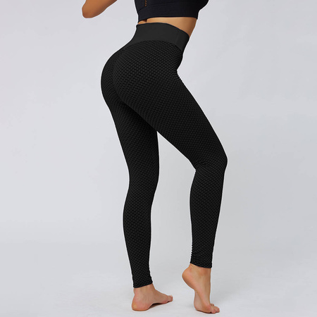 Legginsy sportowe push up wysoki stan karbowane