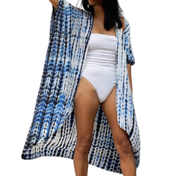 Pareo długa narzutka plażowa tunika z paskiem