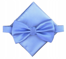 Zestaw mucha + poszetka - jasnoniebieska