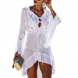 Asymetryczne ażurowe pareo plażowe boho