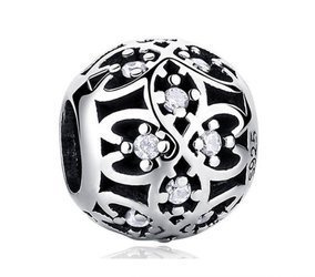 Zawieszka do bransoletki charms do pandora - kwiaty ażur