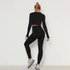 Komplet sportowy legginsy bezszwowe + top czarny