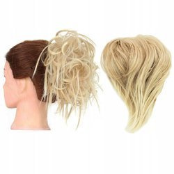 Doczepiany kok na gumce treska gęste włosy