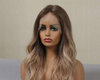 Peruka lace front blond brąz fale długie włosy