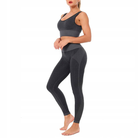 Komplet zestaw sportowy legginsy bezszwowe + top 
