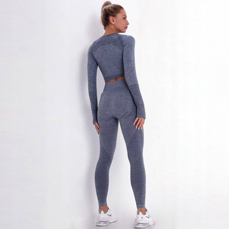 Komplet zestaw sportowy legginsy bezszwowe + top 