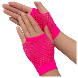 Rękawiczki z siatki neonowe różowe mitenki