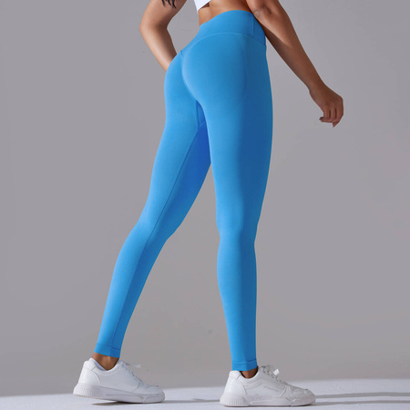 Legginsy sportowe z wysoki stanem i  marszczeniami
