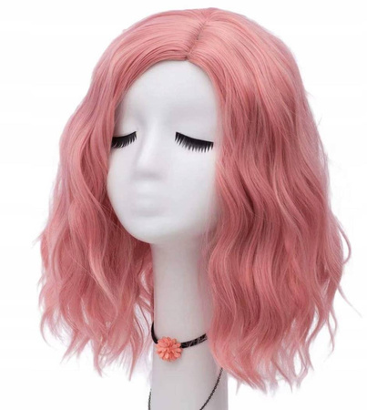 Peruka cosplay różowa anime krótka