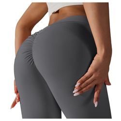 Legginsy sportowe z wysoki stanem i  marszczeniami
