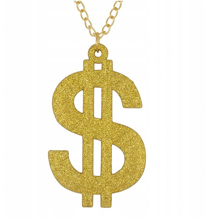 Złoty łańcuch dolar naszyjnik