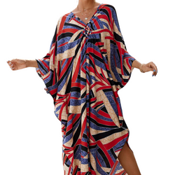 Pareo kolorowe długa sukienka plażowa tunika