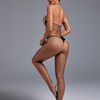 Bodystocking siateczkowy z odsłoniętym biustem – czarny
