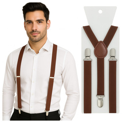 Szelki do spodni 2,5 cm brązowe