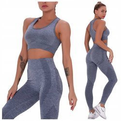 Komplet zestaw sportowy legginsy bezszwowe + top