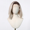 Peruka do ramion lace front platynowa prosta