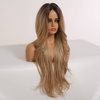 Peruka długa ombre brąz falowana lace front