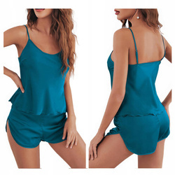 Piżama satynowa - turkusowa