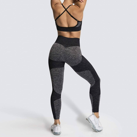 Komplet zestaw sportowy legginsy bezszwowe + top 