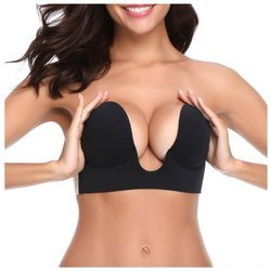 Biustonosz samonośny odkryte plecy głęboki dekolt - czarny