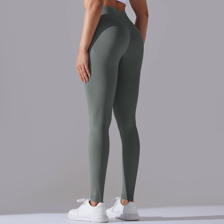 Legginsy sportowe z wysoki stanem i  marszczeniami