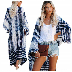 Pareo długa narzutka plażowa tunika z paskiem