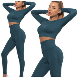 Komplet sportowy legginsy bezszwowe + top