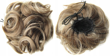 Doczepiany kok na gumce treska gęste włosy