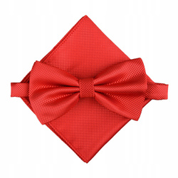 Zestaw mucha + poszetka - czerwona